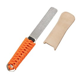 SHARPAL Dual-Grit Diamond Sharpening Stone File Coarse 325 / Extra Fine 1200 Grit:_181N Paracord Handle with Leather Strop