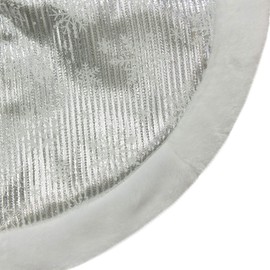 Northlight 20-Inch Silver and White Metallic Snowflake Mini Christmas Tree Skirt