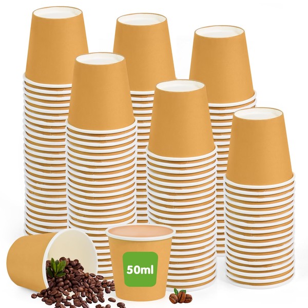 Kleemeiero Pack of 200 Paper Cups, 50 ml Disposable Cups
