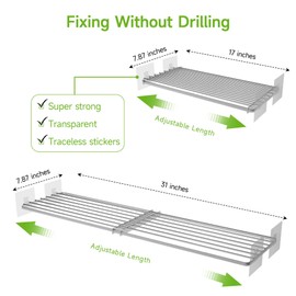 SOFRON Expandable Closet Shelves Organizers, Adjustable Shelf for Cabinet Rack Storage Wardrobe Shelving for Closets Pantry Cupboard Kitchen Small 1 Pack