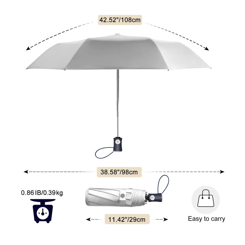 CUBY Sun UV Umbrella Folding Travel Compact Umbrella Reinforced Windproof