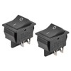 sourcing map Boot Shape 4-Pin Rocker Switch On/Off AC 250V/16A