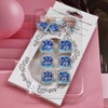 Blue Toe Nail Press ons Flower Fake Toe Nails with