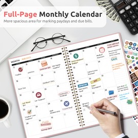Budget Planner - Monthly Budget Book with Expense Tracker Notebook, Undated Bill Organizer & Finance Planner to Take Control of Your Money, 2025-2026 Account Book to Manage Your Finances-Pink