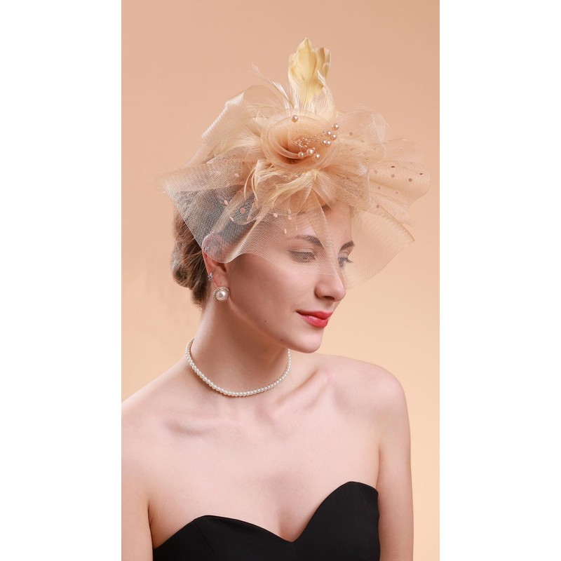 Cizoe Fascinators Hats for Tea Party Womens 50s Headwear with