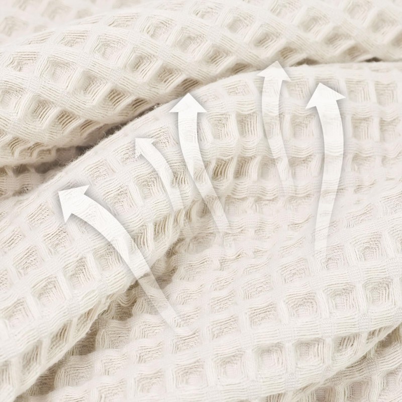 Waffle Bath Towels Set of 2 (Mist White) – Cotton,