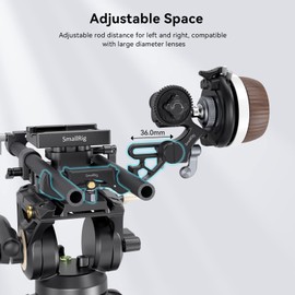 SMALLRIG 15mm Rod Clamp, Installed and Released from Upwards with Adjustable Spacing, Supporting Large Diameter Lenses, Compatible with 3010 Series Follow Focus - 4151