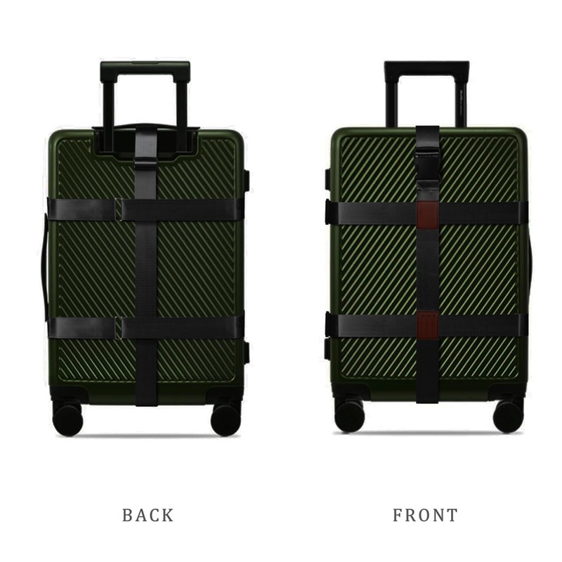 Veki Cross Luggage Straps Suitcase Strap TSA Approved (Black, Pack