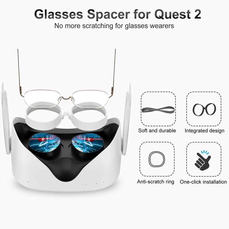 SUPERUS Face Cover Pad & Glasses Spacer Compatible with Oculus/Meta