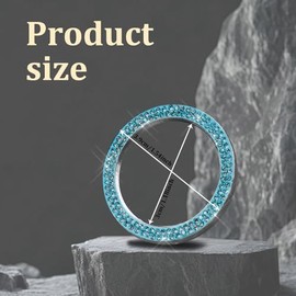 RGOAANC RGOAANC Crystal Rhinestone Engine Start Stop Decoration Ring, Push Button Cover, Key Ignition Knob Ring, Accessories Sparkling Sticker for Car (Light Blue, 1PCS)