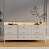 WODRAWER White Dresser for Bedroom with 9 Drawers, Long Dresser