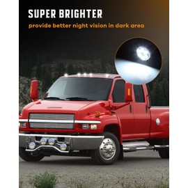 cciyu 5 x Amber Top Roof Running Marker Assembly Roof Cab Marker Lights Clearane LED Running Top Marker Light with Wiring Pack and T10-6-3020-SMD White Bulbs For Dodge For Ram 2500 1999-2002