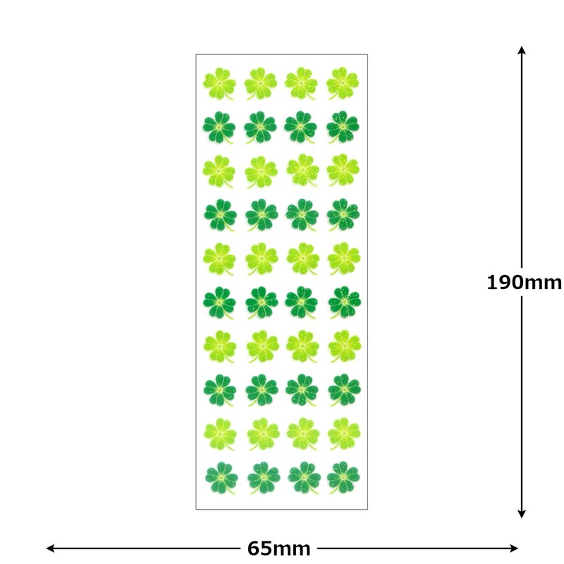 Okoyama Shokai HR792 Clover Stickers with Glitter 4 Rows