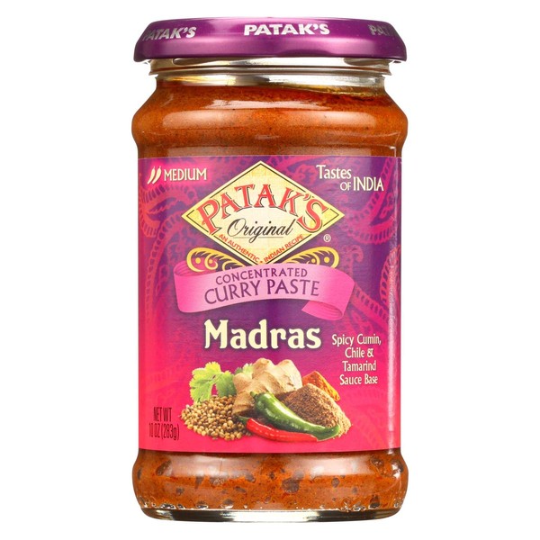 Patak's Madras Curry Paste (Cooking Sauce), 10 Ounces (Case of 6)