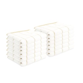 Arkwright Cotton Dishcloths Kitchen Towels Bulk - (Pack of 12) Absorbent Terry Tea Towels, Dish Washing Cloths for Cooking, Drying Dishes, and Cleaning, 15 x 25 in, Tan