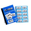 Bingosupermarket Raffle Tickets 1-1000 Cloakroom Tickets - Assorted Colours bordered.
