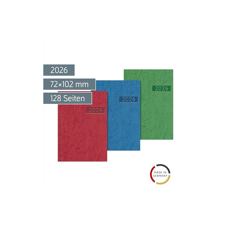 BRUNNEN Taschenkalender Mod. 712 2026 | A7, Karton, sortiert