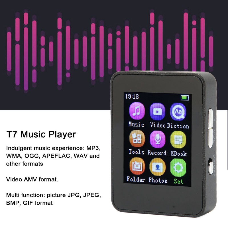 T7 MP4 Player 1.8inch Large Screen Music Player with FM
