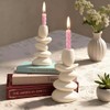 Faux Pebble Candlestick Holders Set of 2, Modern Candle Stick