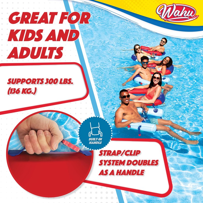 WAHU Float Connex Aqua Pool Seat with Connex Clips, Cupholder,