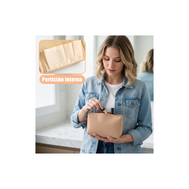 2pzs Cosmetiquera de Viaje, 16×10cm Bolsa de Maquillaje para Mujer,