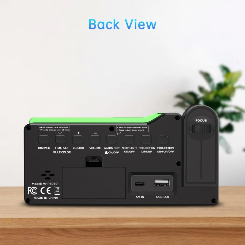Peakeep Projection Alarm Clock for Bedroom Ceiling Super Loud for