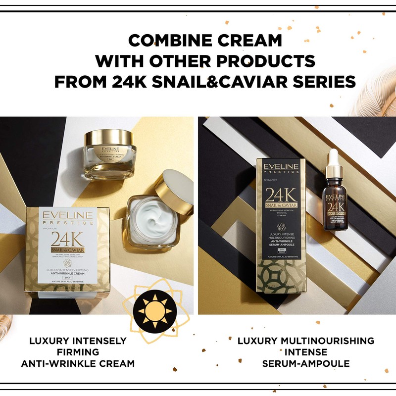 Eveline 24K Snail & Cavar Regenerating Anti-Wrinkle Night Cream 50