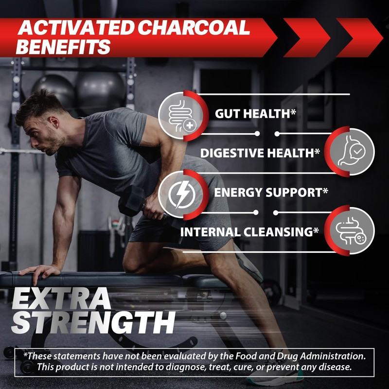 Activated Charcoal 1,200mg Per Serving by BEBEFEN | Enhanced with