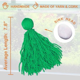 ARSTBETY 2 Pack Fish Spawning Mop, Weighted Sinking Aquarium Breeding Mop, Green