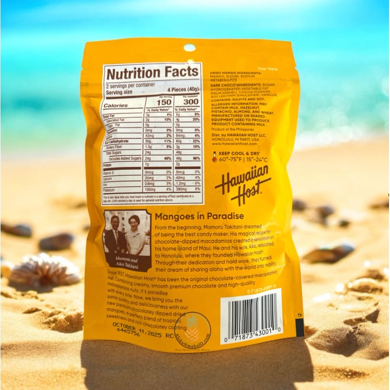 Hawaiian Host Choco Mango – Dark Chocolate Dipped Dried Mango