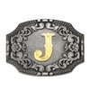 LYTOPTOP Western Cowgirl Cowboy Initial Belt Buckle│Letter AJ to Z