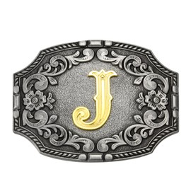 LYTOPTOP Western Cowgirl Cowboy Initial Belt Buckle│Letter AJ to Z Belt Buckles Gifts for Women Men