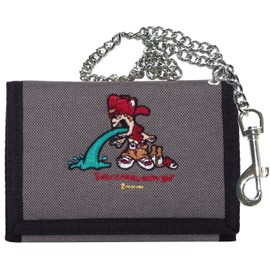 2Stoned Wallet Embroidered with Chain and Velcro Fastening Camo Gym Bag for Adults and Children, grey, m