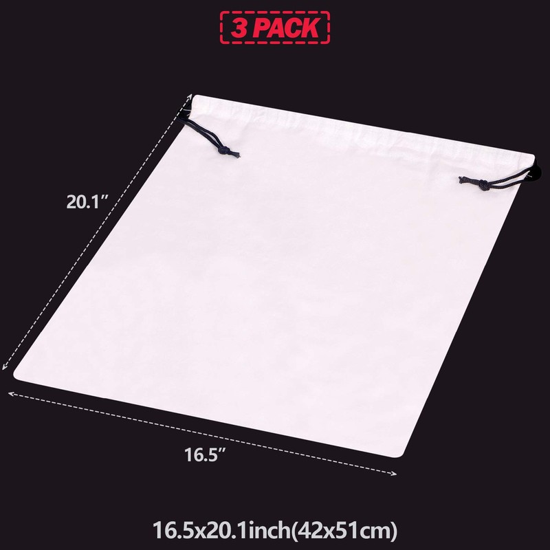 3 Pack Drawstring Dust Covers Large Cloth Storage Pouch String