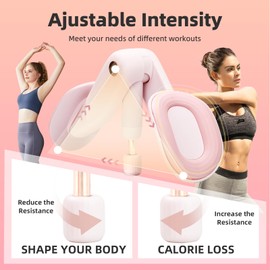 Thigh Trainer Thigh Hip Trainer Kegel Exerciser 36 LB, Leg and Inner Thigh Strength Exercise Equipment, Hip Shaper Trainer Machine，Pink