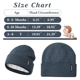 ECOSUMA Baby Boy Beanie 6-12,12-18,18-36 Months Gray Apricot/Deep Teal 2 Pack