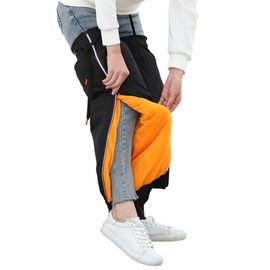 Knee Warmer Winter Motorcycle Knee Pads with Zip Leg Warmers Waterproof Windproof Knee Pads Plush Lining Thickened Leg Protection Reflective Leg Warmers for Motorcycle Bicycle Skateboard