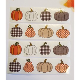 Whaline 16 Plaid Pumpkin Stickers/Fall Stickers/Hallo