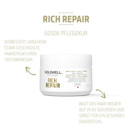 Goldwell Dualsenses Rich Repair 60Sek Pflegekur für trockenes und geschädigtes Haar, 200 ml