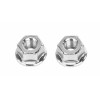 F&R NEW! 24TEETH AXLE NUT 3/8 AXLE USED FOR COASTER WHEEL IN CHROME SOLD BY PAIR.