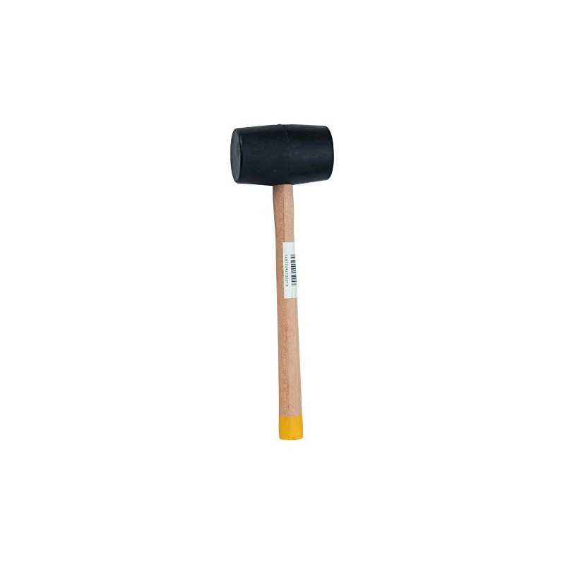 SK11 Wooden Handle Rubber Hammer, 1-1/2 LBS, Black Rubber