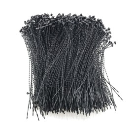 TAODAN Snap Lock Pin 1000pcs 5Inch Black Plastic Adjustable Beaded Tie Lock Pin Security Loop Snap Tag Fasteners