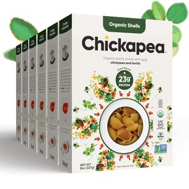 Chickapea Organic Chickpea Lentil Pasta - Shells - High Protein Gluten Free Healthy Pasta (Pack of 6)