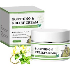 Soothing Relief Cooling Comfort Moisturizer Cream, Natural Hydrating & Cooling Ointment to Relieve Dryness With Honeysuckle & Peppermint(1Oz/Pcs)
