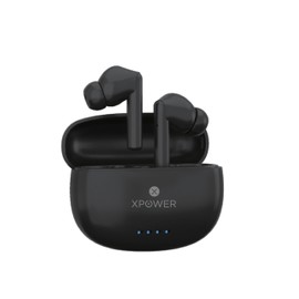 XPOWER X9 Audífonos internos, Sonido Hi-Fi, hasta 40 Horas batería + Estuche, Resistentes a Salpicaduras y Polvo. Control táctil intuitivo. (Garantía de un año) (Negro)