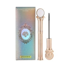 Embossed housing Mascara, Longer Waterproof Lash Cosmetics Natural Lengthening and Thickening Effect No Clumping 4d Silk Fiber For Vibely Mascarawith Makeup Mirror（1 Pcs）