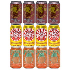 12 Pack | Cuba's Favorite Soda Variety Beverages | A Soft Drink Assortment of 4 Jupina, 4 Ironbeer and 4 Materva | A Package Bundle of Mix Pop to Compliment any Care Package | 12 oz. Cans | By Murai