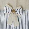 Linen Button Farmhouse Beige Shower Curtain,Bowknot,Linen and Cotton Woven Fabric,Pleated
