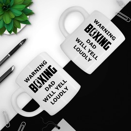 Boxing Mug Boxer Cup - Boxing dad will yell loudly - boxer coach trainer father's dad 11Oz Cups Mugs