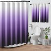 Culudea Lavender Purple Ombre Waffle Textured Cloth Shower Curtain Set,